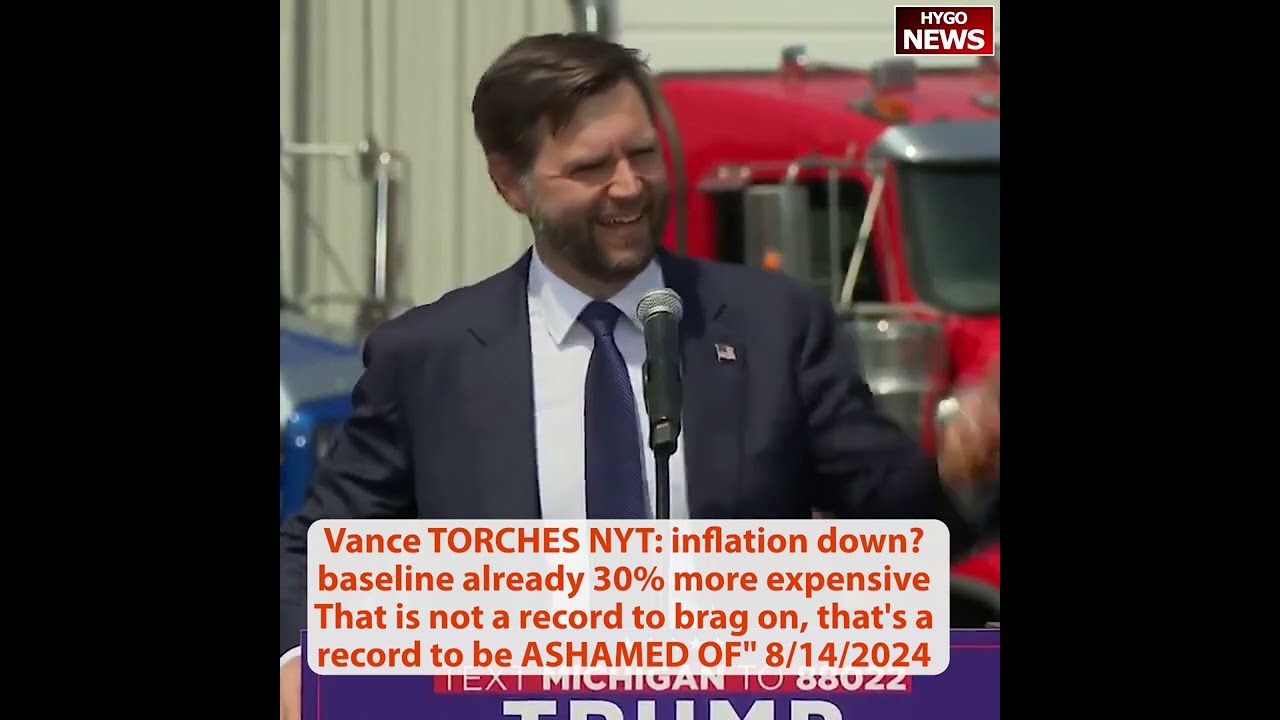 Vance TORCHES NYT: inflation down from baseline 30% expensive, not to brag on but to be ASHAMED OF