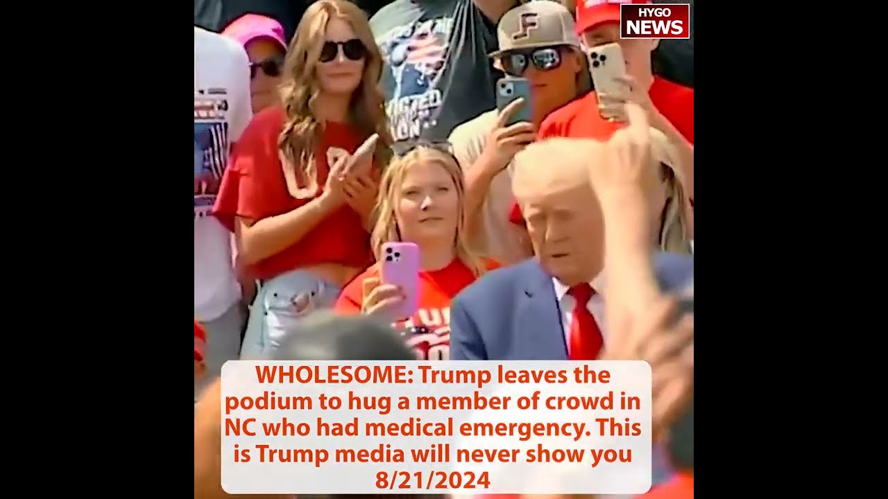 Trump Leaves Podium to Hug Supporter Who Had Medical Emergency; REBUILT our military