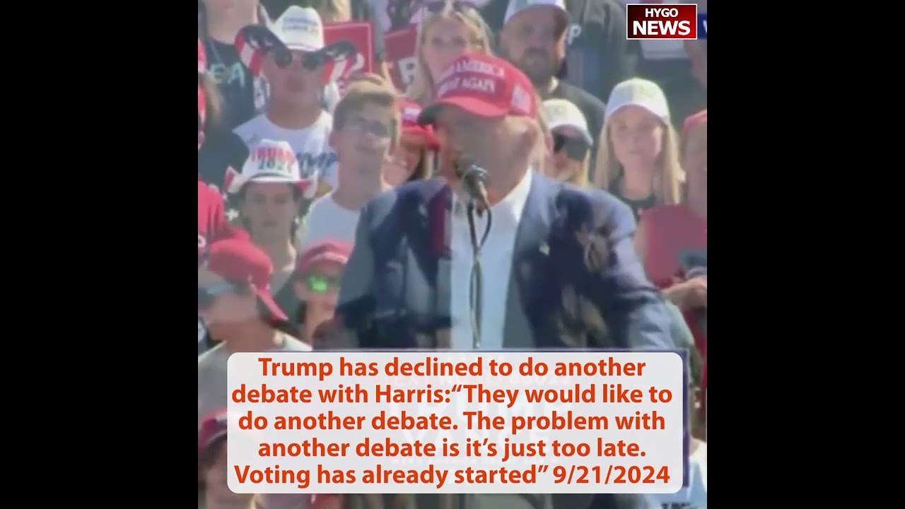 Trump has declined to do another debate with Harris: just too late; Exactly 45 days from now to WIN