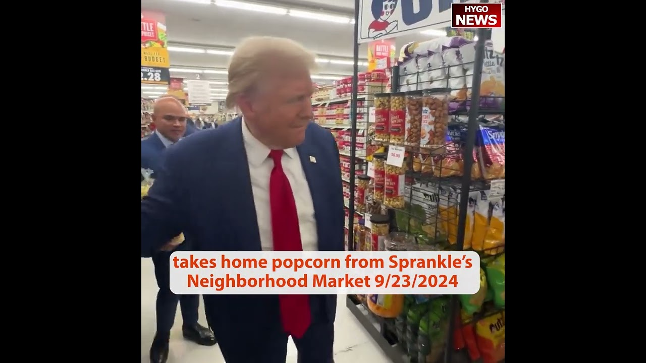 Trump helps a mom of 3 pay for her groceries, takes home popcorn from Neighborhood Market