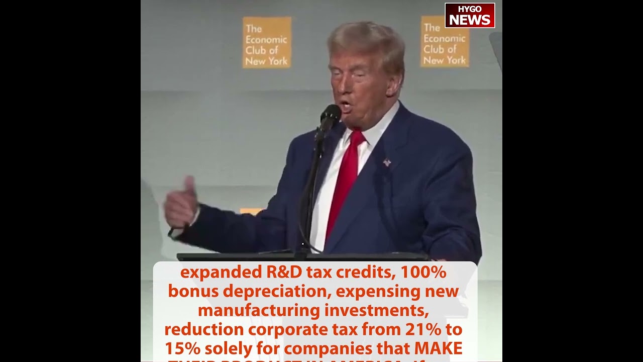 TRUMP: economic nationalism steel industry, R&D tax credits, bonus depreciation, Corp tax 21% to 15%