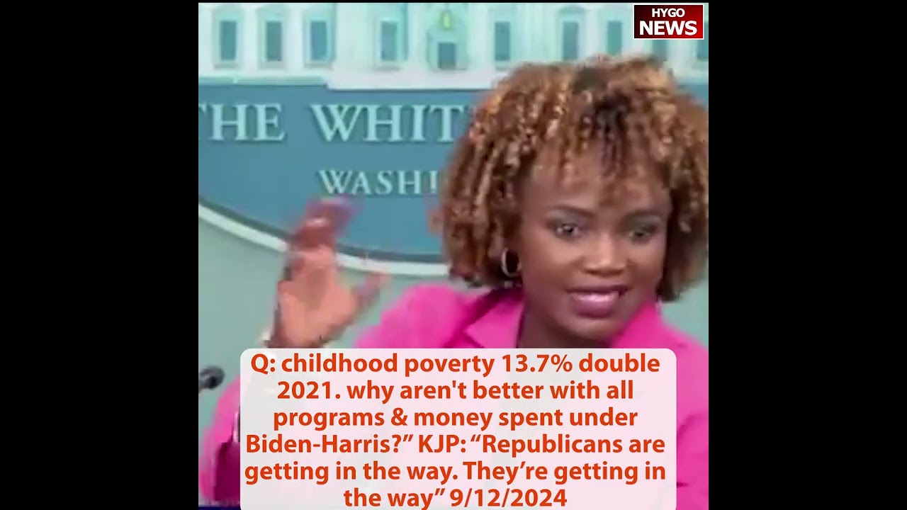 Q: childhood poverty double, What plan for debt? A: blame GOP, Biden reduce & Trump increase deficit