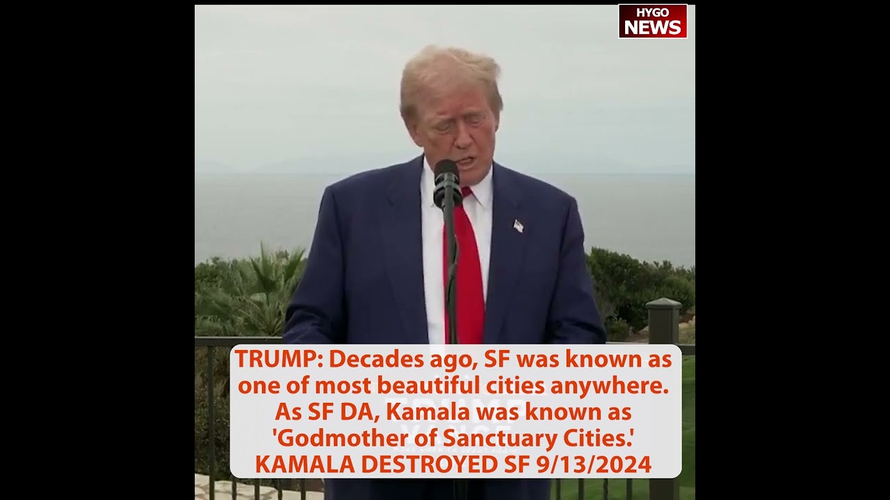 Trump today in CA: cannot allow Kamala to do to America what they did to CA; KAMALA DESTROYED SF