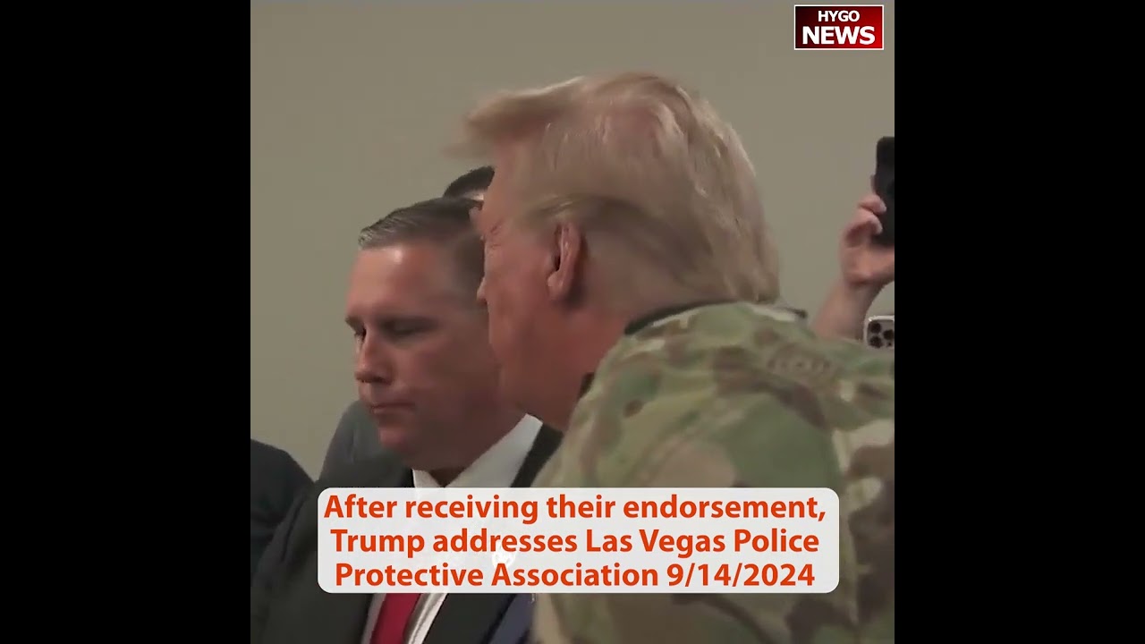 Trump reacts to Biden putting on MAGA hat, addresses Las Vegas Police Assoc; Vance At Univ.