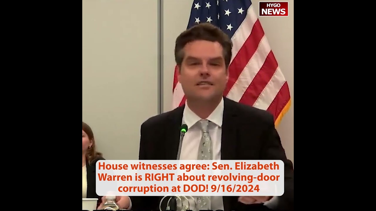 Gaetz: witnesses agree Sen Warren is RIGHT revolving-doo corruption at DOD!