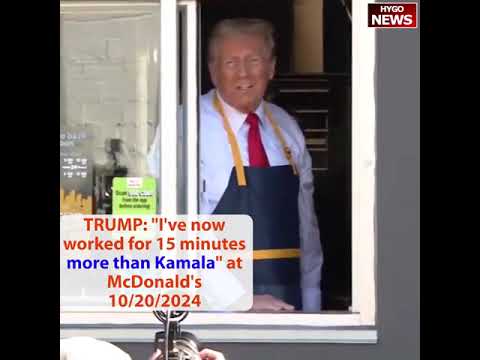 Trump becomes first & only 2024 presidential nominee to work at McDonald’s, Kamala could never!