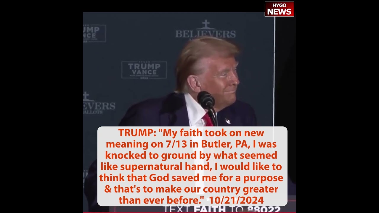 TRUMP: I was knocked to ground by supernatural hand, God saved me for a purpose