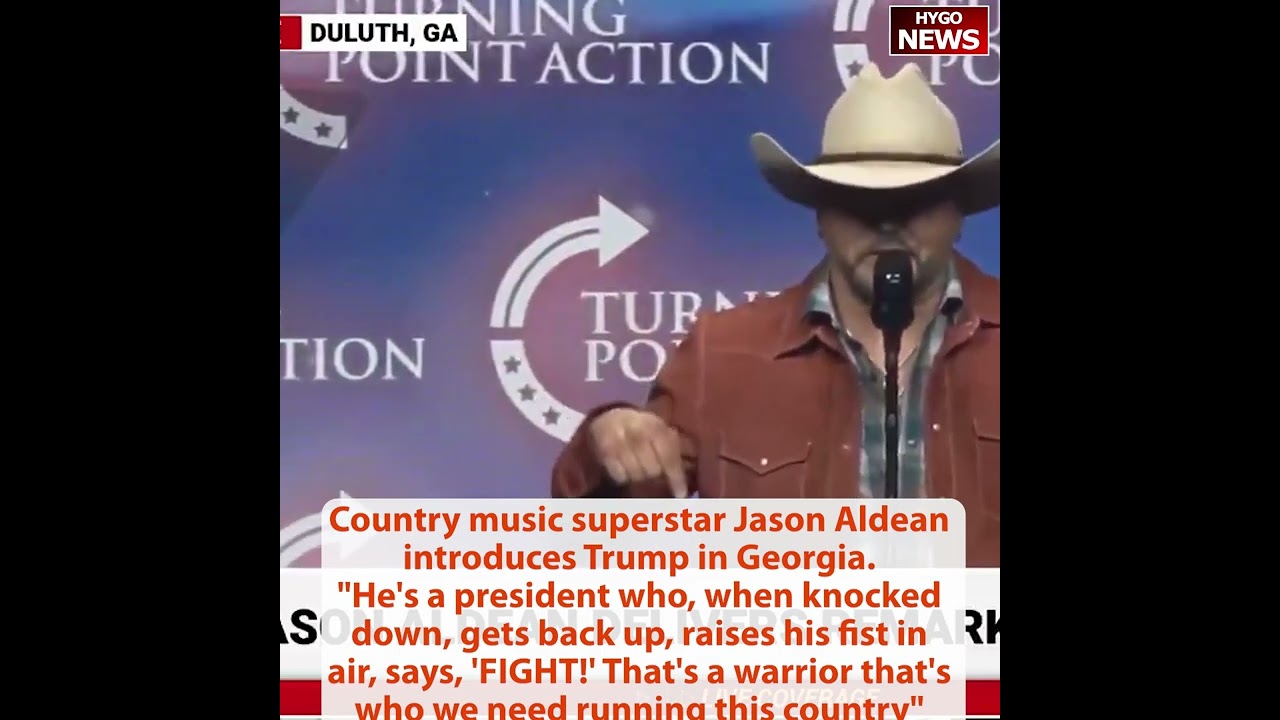 Country music superstar Jason Aldean: gave $500, when knocked down, gets back up, fist in air FIGHT!