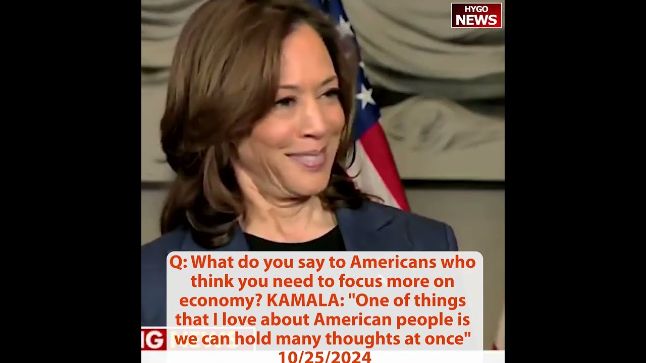 Q: to focus more on the economy? KAMALA: hold many thoughts at once; Tim’s speech interrupted 4th