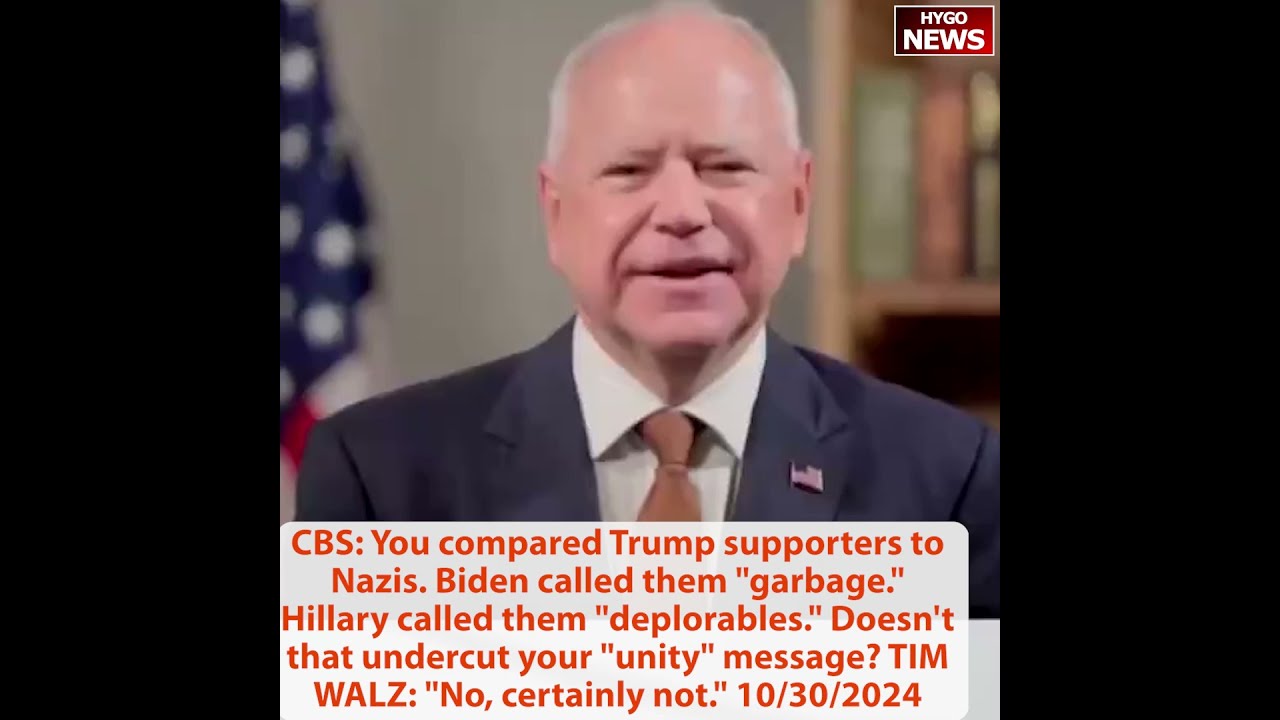 TIM WALZ: “No, certainly not” Q: Doesn’t “deplorables” “Nazis” undercut your “unity” message?