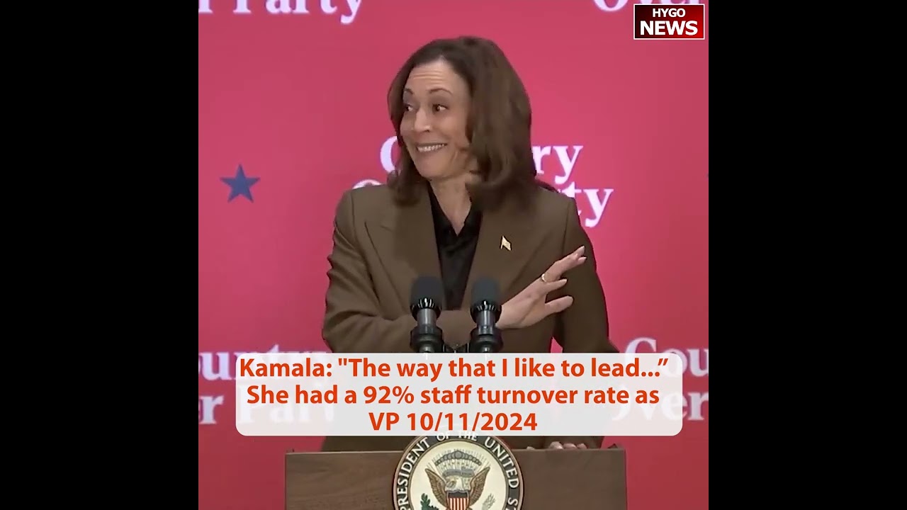 KAMALA: packed with some stuff! HA HA HA HA! The way that I like to lead … 92% staff turnover rate