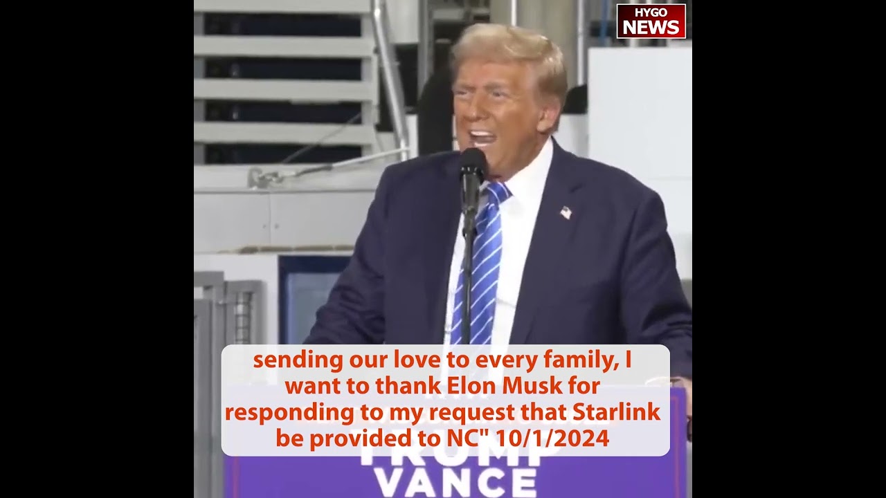 DHS Sec not doing enough to help; TRUMP thank Elon Musk Starlink provided to North Carolina