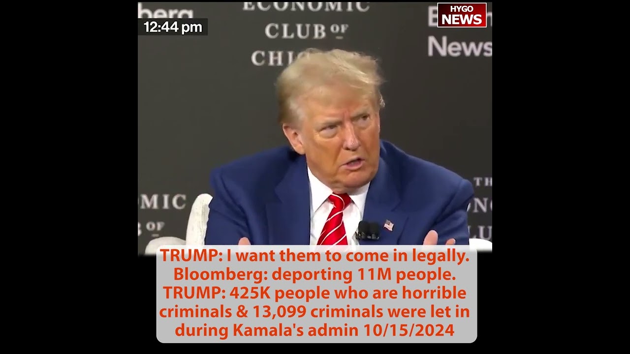 TRUMP: but I want them to come in legally, 425K & 13,099 were let in during Kamala’s admin