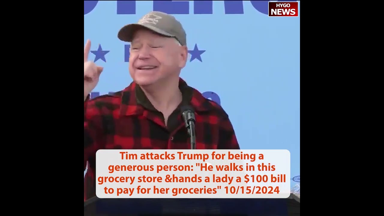 Tim attacks Trump generous: He hands lady $100 bill to pay for her groceries; CNN pushback mental