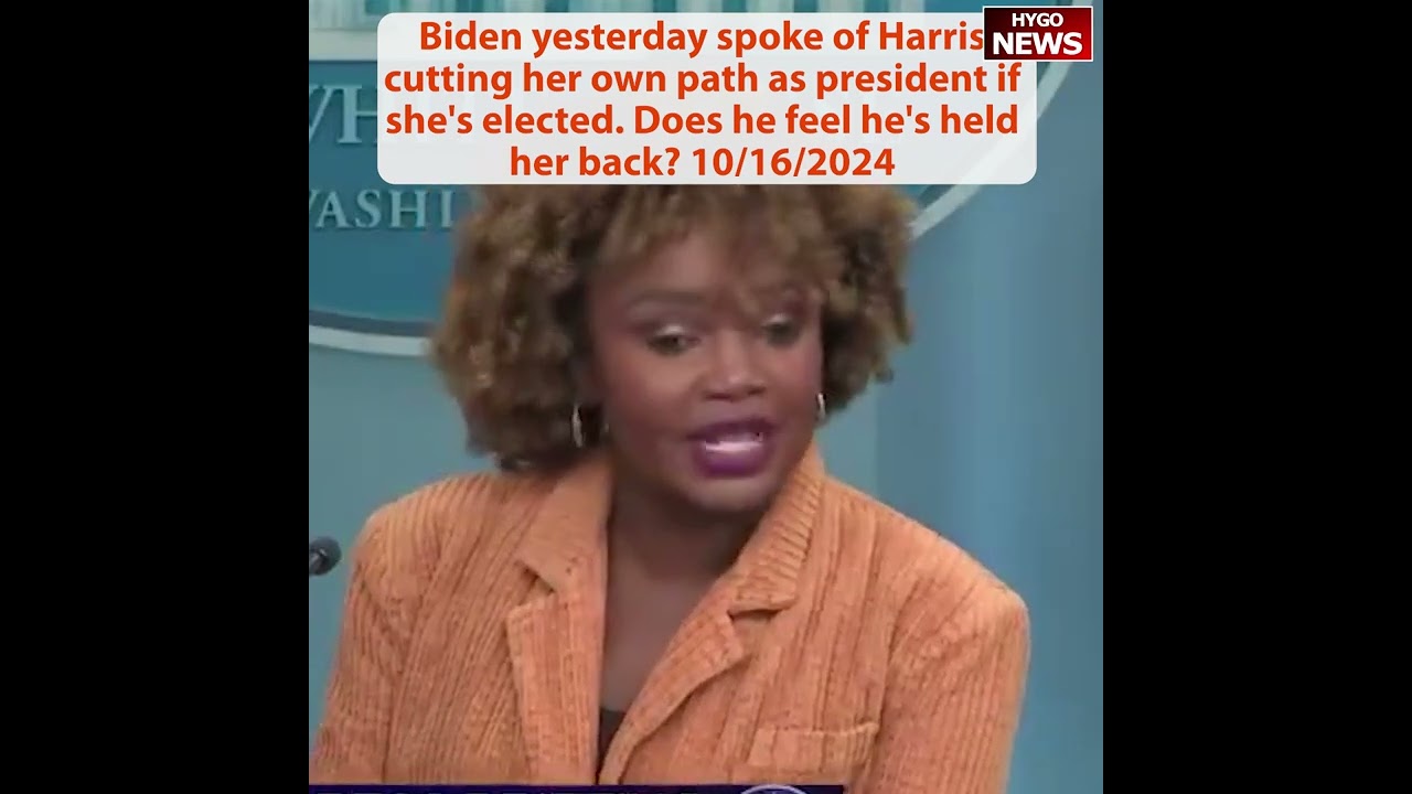 Q: not voting for a woman, unique challenge? Biden on Harris cutting her own path as president