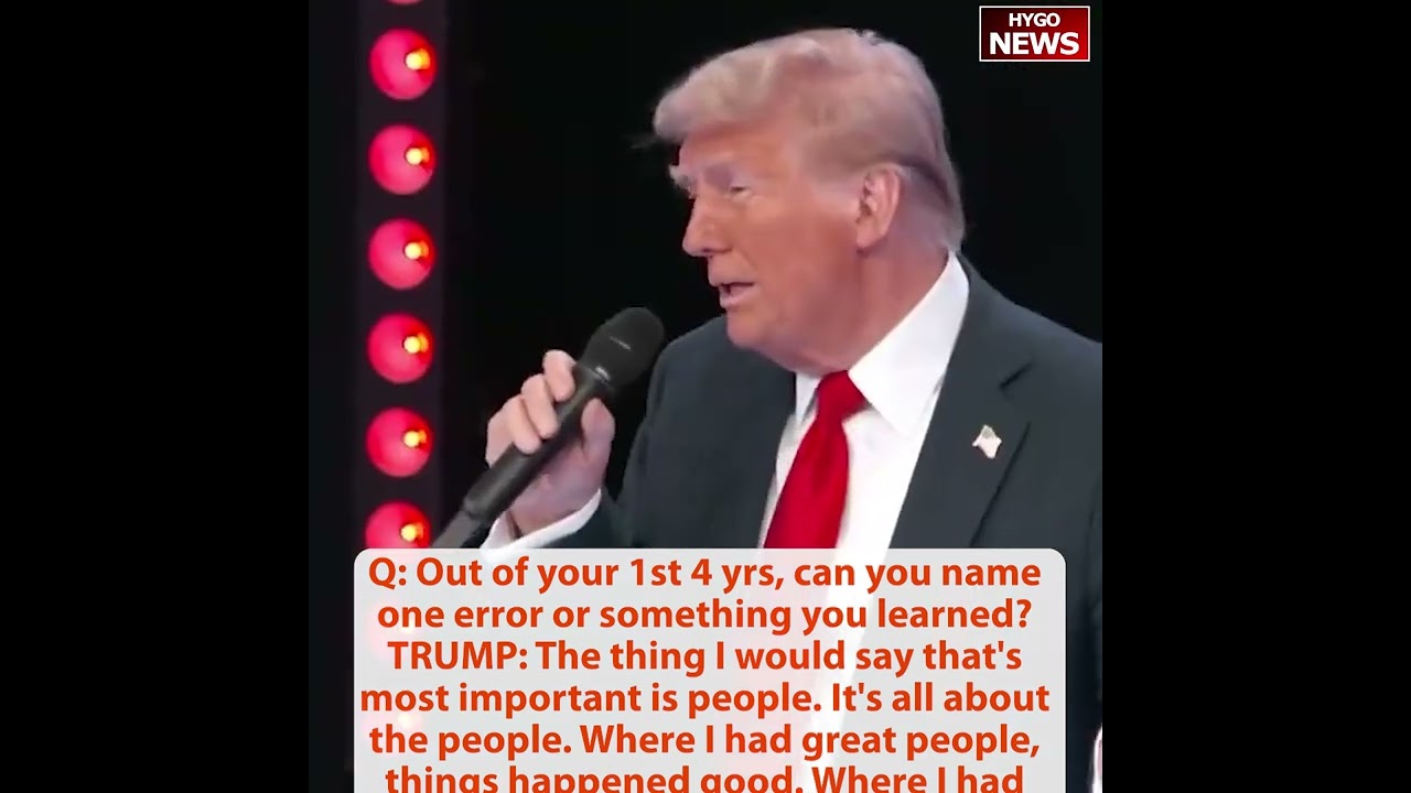 Q: can you name your error? Trump: most important is people. It’s all about people. Hire & Fire