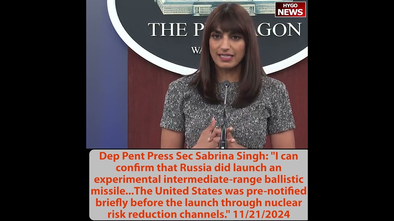 Dep Pent Press Sec: US was pre-notified briefly before intermediate-range ballistic IRBM launch