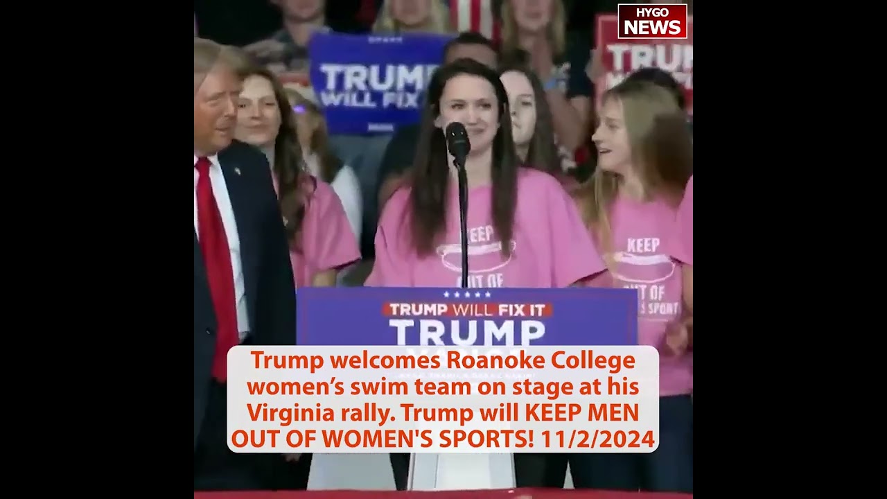 Trump: not allowed to say a woman’s beautiful, welcomes Roanoke College women’s swim team