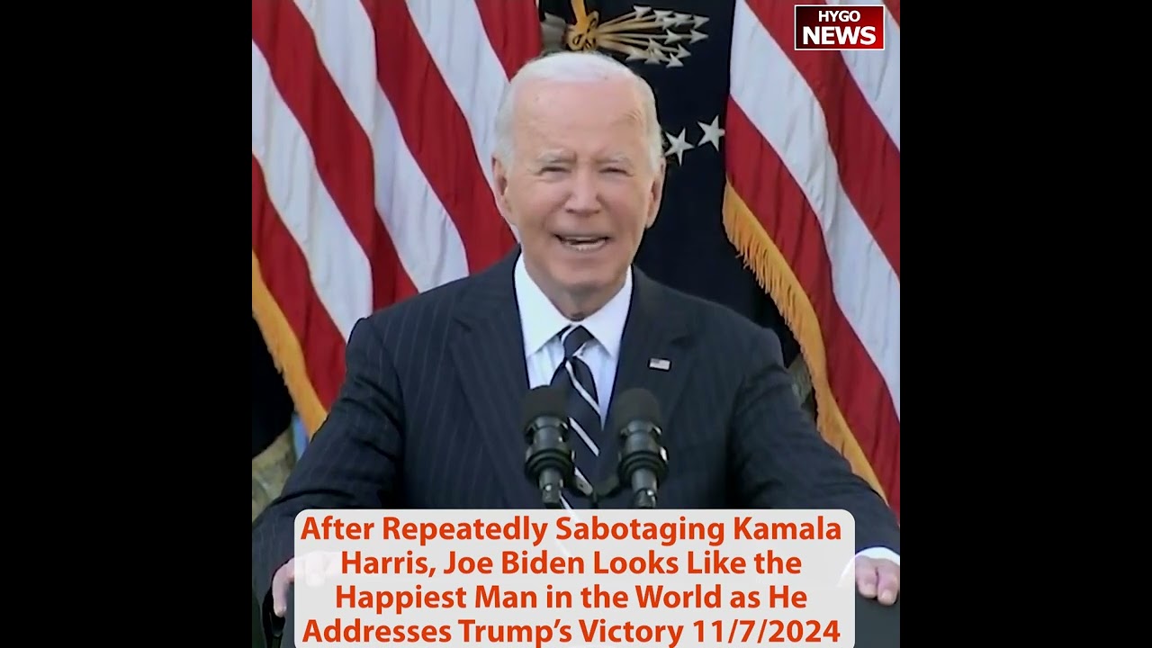 After Repeatedly Sabotaging Kamala, Biden Looks Like Happiest Man as He Addresses Trump’s Victory