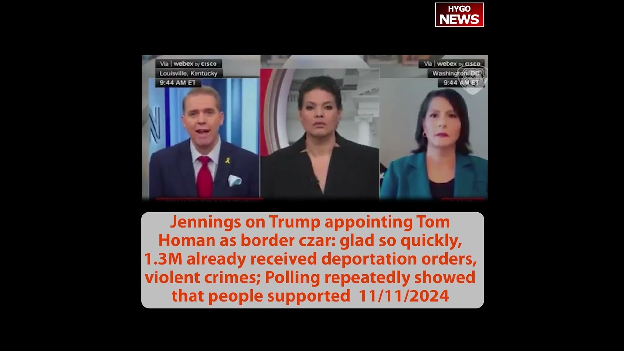 Incoming Border Czar Tom Homan: get hell out of way; Jennings: 1.3M already received deportation