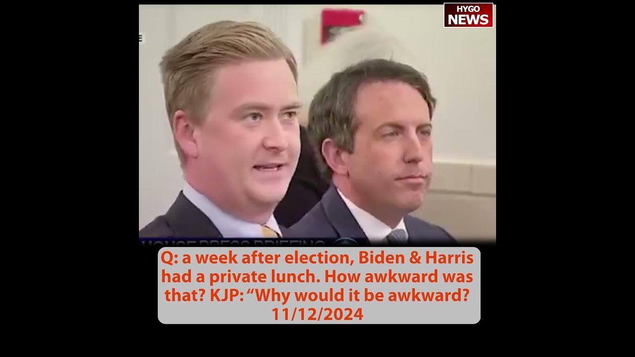 Q: after election Biden & Harris had private lunch, How awkward? KJP: did you see them together?