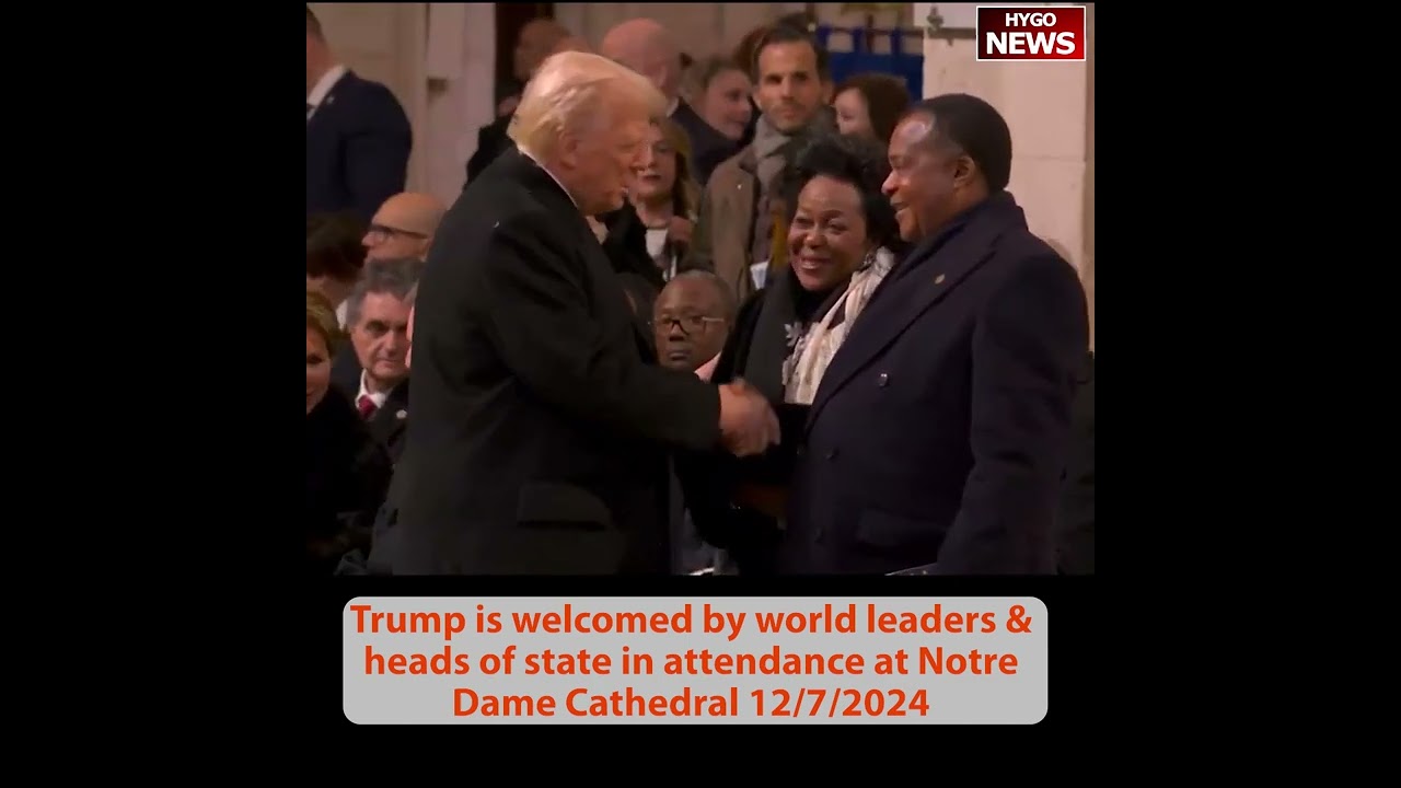 Trump is welcomed by world leaders at Notre Dame Cathedral; trilateral meet Trump, Macron & Zelensky