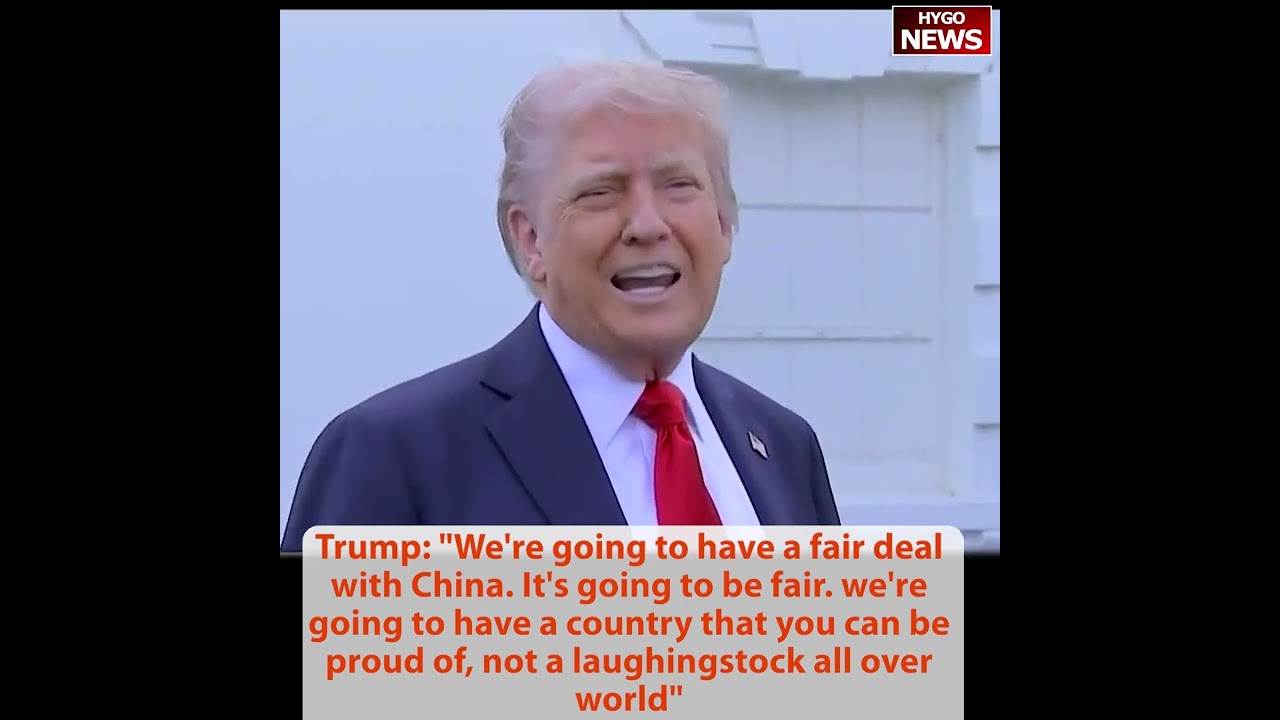 Trump: impromptu press gaggle, paid for by Trump 100ft American Flag pole, fair deal with China