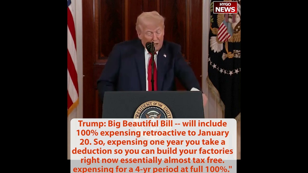 Trump on Tax lowest scale: 40% to 21% to 15% IF made in USA, expensing retroactive, 4-yr full 100%