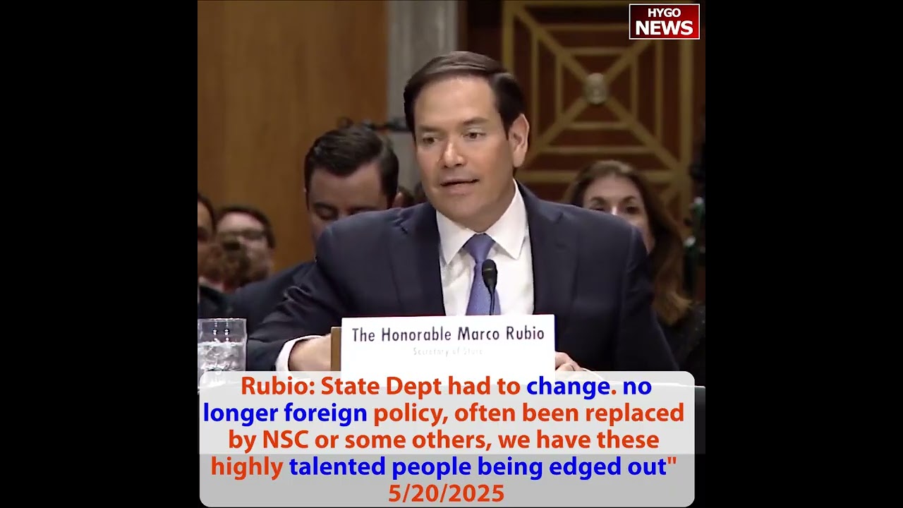 Rubio: State Dept had to change. no longer foreign policy, highly talented people being edged out