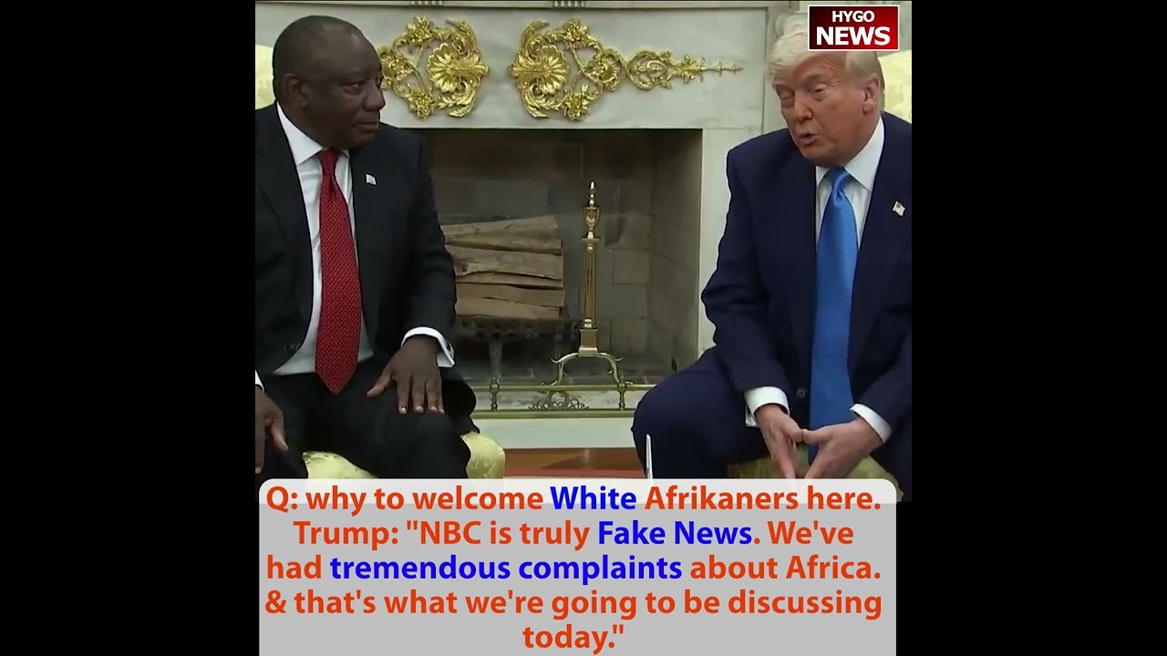 Q: why welcome White Afrikaners? Trump: NBC is truly Fake News; end of country if not resolved