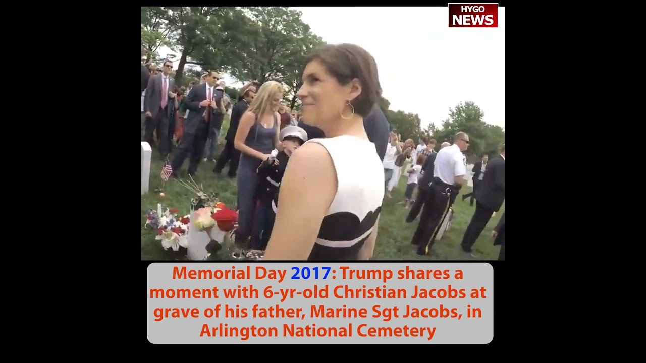 Trump at Tomb of Unknown Soldier, VP & Sec Def; 2017 Trump & 6-yr-old; best & bravest fought