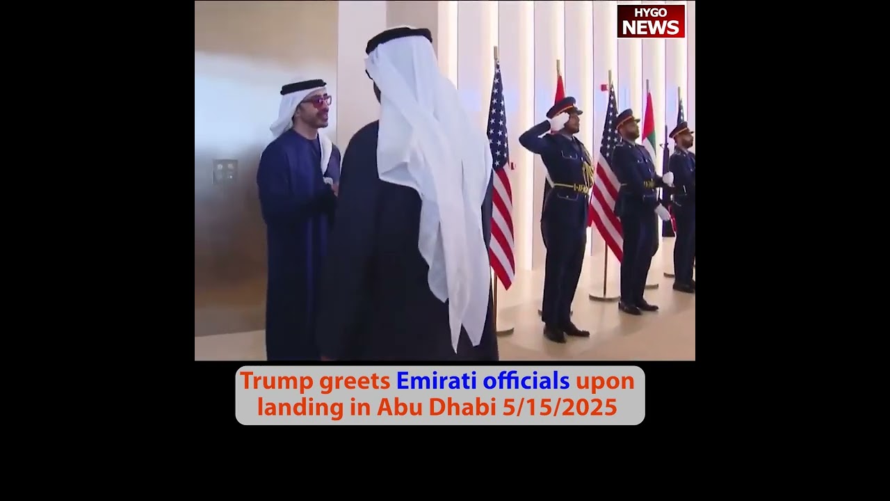 Trump welcome, greets Emirati officials, views Al Noor Hall, escorted by UAE President