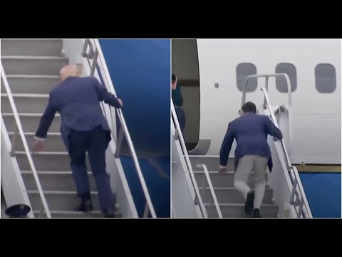 Trump & Rubio Both Stumble While Boarding Air Force One; UFC Champ; Trump checks American flag pole